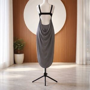 rag & bone Charcoal Scoop Neck High-Low Silk Tank Dress